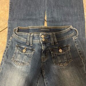 Aeropostale Women's flare blue jeans low rise